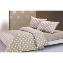 Pościel satynowa XQ 200x220 Eco Line Dot beżowa grochy Greno