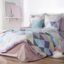 Pościel satynowa 200x220 Vince Soft line geometria pastelowa Eurofirany