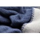 Koc bawełniany Biederlack Duo Cotton Melange Marine Graphit 150x200